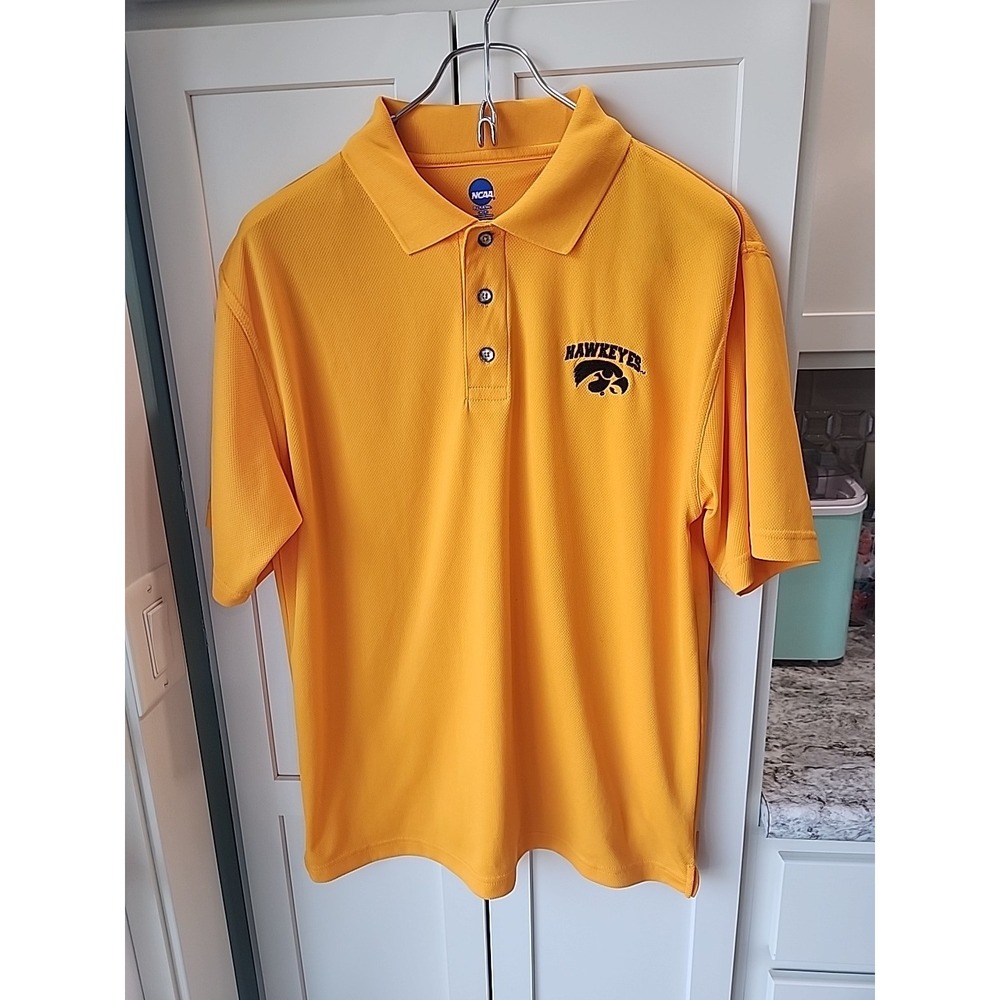 Men's Iowa Hawkeyes Sz M  Polo Collared‎ Dress Shirt (Yellow) NCAA